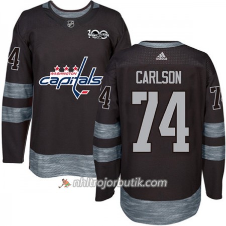 Män Ishockey Washington Capitals Tröja John Carlson 74 1917-2017 100th Anniversary Adidas Svart Authentic